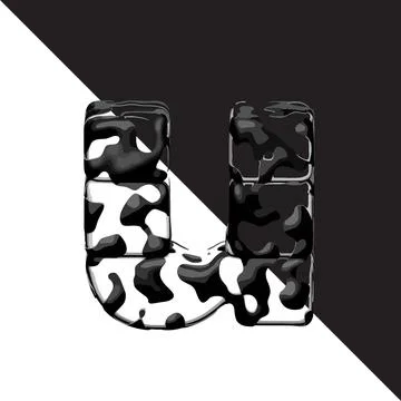 Spotted 3d symbol with a transparent background. letter u Stock Illustration