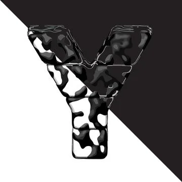 Spotted 3d symbol with a transparent background. letter y Stock-Illustration