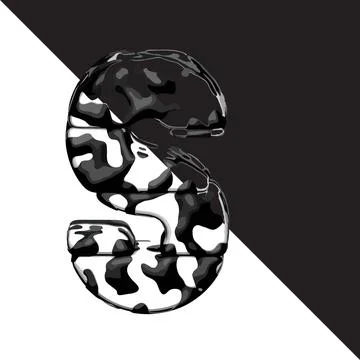 Spotted 3d symbol with a transparent background. letter s Illustrazione stock