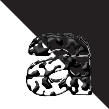 Spotted 3d symbol with a transparent background. letter a Illustrazione stock