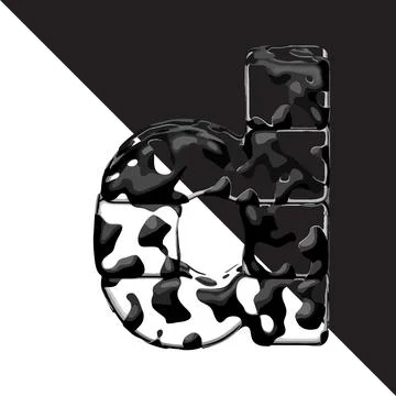 Spotted 3d symbol with a transparent background. letter d Stock Illustration