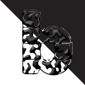 Spotted 3d symbol with a transparent background. letter b Stock Illustration