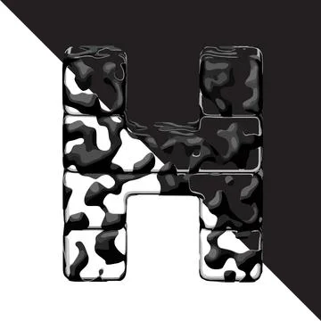 Spotted 3d symbol with a transparent background. letter h Illustrazione stock