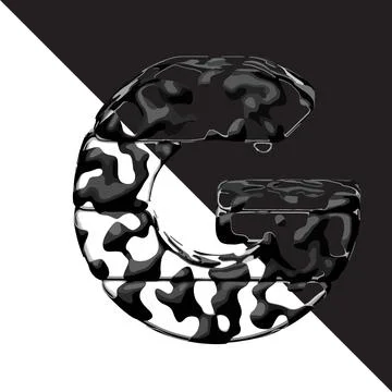 Spotted 3d symbol with a transparent background. letter g Stock Illustration