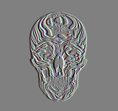 Spotted abstract skull on gray background Stock Illustration