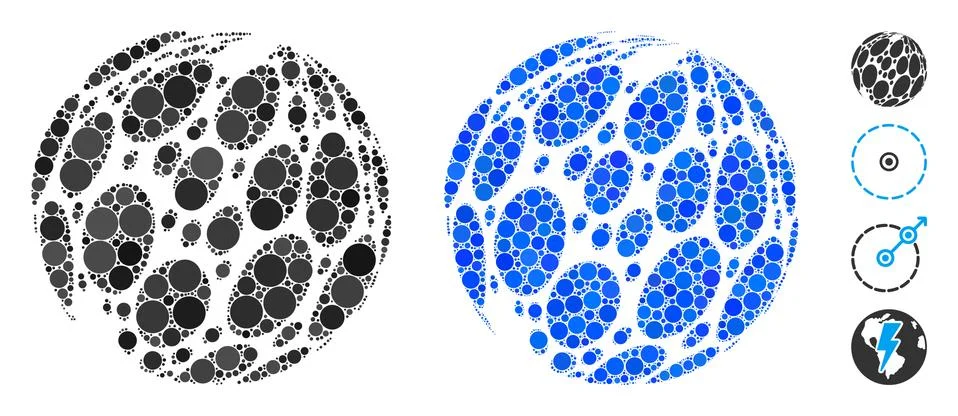 Spotted Abstract Sphere Composition Icon of Circle Dots Stock Illustration