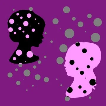 Spotted background with maiden heads Stock Illustration