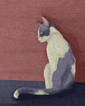 Spotted cat mosaic Stock-Illustration