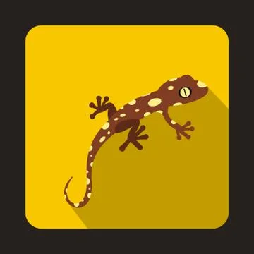 Spotted chameleon icon, flat style Stock Illustration