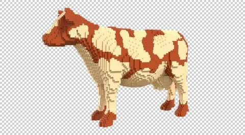 Spotted cow from plastic blocks Stock Illustration