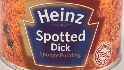 Spotted Dick - Heinz - Sponge Pudding - Static shot - March 15, 2024 Stock Footage 268501836