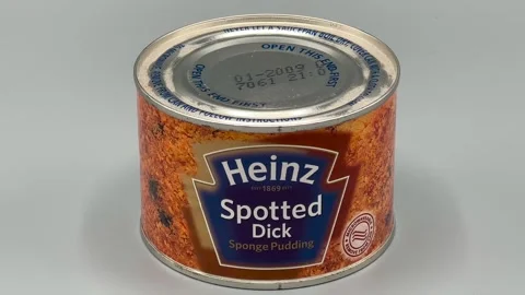 Spotted Dick - Heinz - Sponge Pudding - Static Wide - March 15, 2024 Stock Footage 268610087