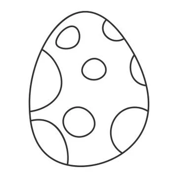 Spotted dinosaur egg contour Stock Illustration