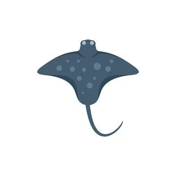 Spotted eagle ray swimming underwater marine animal Stock Illustration