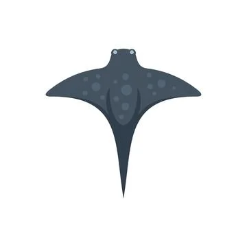 Spotted eagle ray swimming underwater with fins outspread Stock Illustration