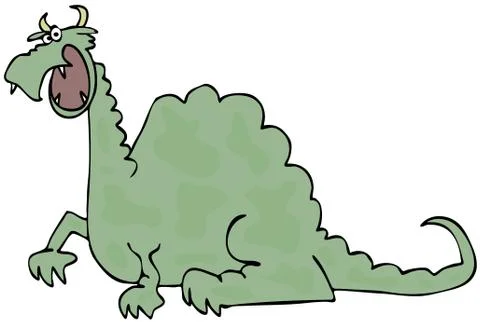 Spotted green dragon Stock Illustration