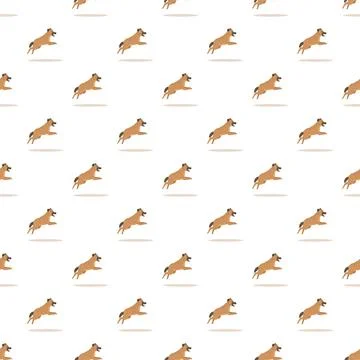 Spotted hyena jumping seamless pattern design Illustrazione stock