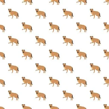 Spotted hyena repeating seamless pattern on white background Stock Illustration
