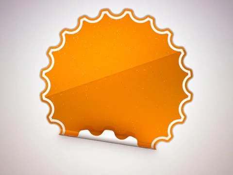 Spotted orange round hamous sticker or label 스톡 일러스트