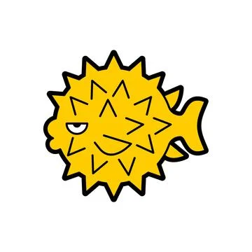 Spotted Puffer isolated. Vector illustration Stock Illustration