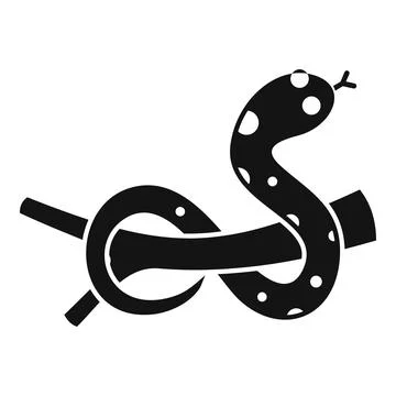 Spotted snake forming an impossible knot with its body Stock Illustration