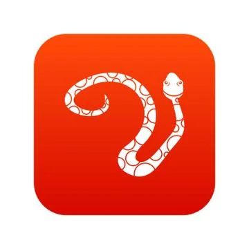 Spotted snake icon digital red Illustrazione stock