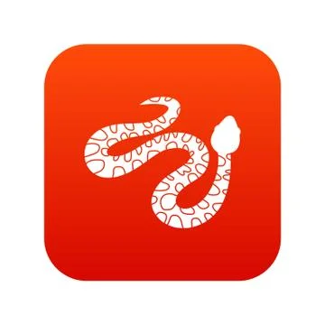 Spotted snake icon digital red Illustrazione stock