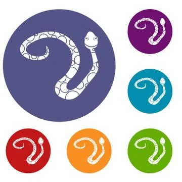 Spotted snake icons set Illustration