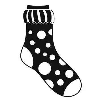 Spotted sock icon, simple style Stock Illustration