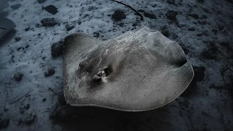Spotted Stingray Resting on Sandy Seabed Stock Photos