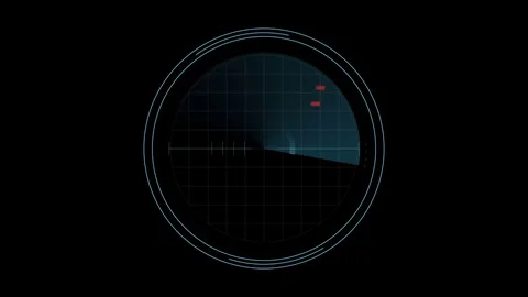 Spotting 2 Enemies Approaching on Radar Display Stock Footage 83942598