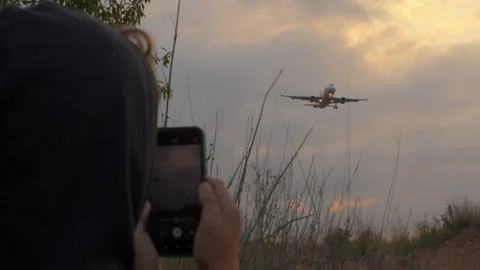 Spotting the airplane Stock Footage 250283037
