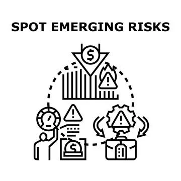 Spotting emerging business risks and financial threats Stock Illustration