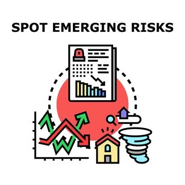 Spotting emerging risks and managing business threats concept Stock Illustration