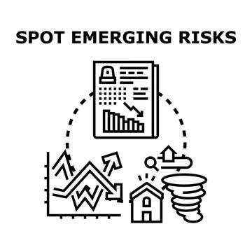 Spotting emerging risks and managing business threats concept Stock Illustration