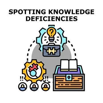 Spotting knowledge deficiencies improving skills concept Stock Illustration