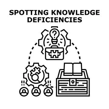 Spotting knowledge deficiencies improving skills concept Stock Illustration