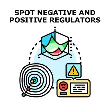 Spotting negative and positive regulators concept design Stock Illustration