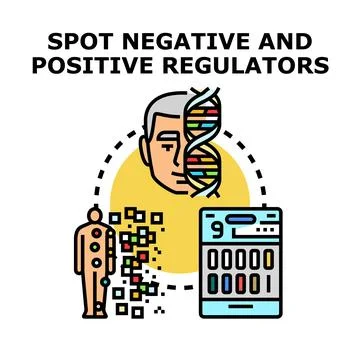 Spotting negative and positive regulators in medical data Stock Illustration