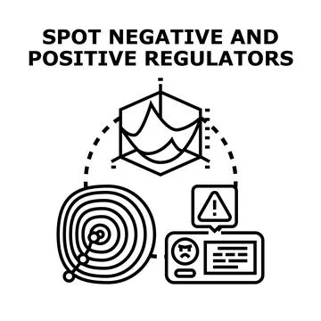 Spotting negative and positive regulators concept design Stock Illustration