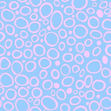 Spotty abstract vector seamless pattern. Random rings, dots, circles, spots,  Stock Illustration