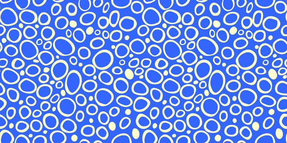 Spotty abstract vector seamless pattern. Random rings, dots, circles, spots,  Illustrazione stock