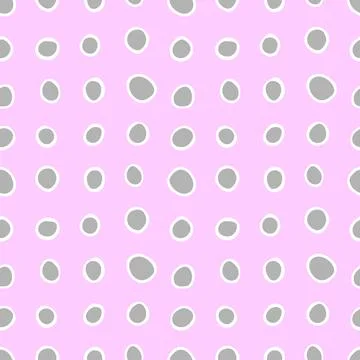 Spotty abstract vector seamless pattern. Random rings, dots, circles, spots,  Stock Illustration