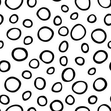 Spotty abstract vector seamless pattern. Random rings, dots, circles, spots,  Illustrazione stock