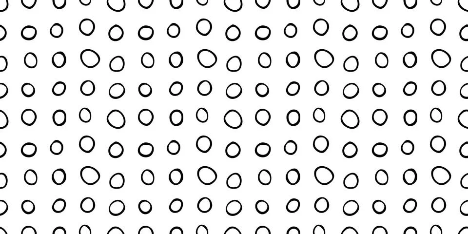 Spotty abstract vector seamless pattern. Random rings, dots, circles, spots,  Illustrazione stock