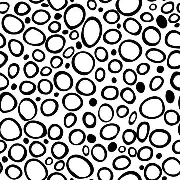 Spotty abstract vector seamless pattern. Random rings, dots, circles, spots,  Illustrazione stock