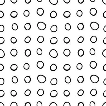 Spotty abstract vector seamless pattern. Random rings, dots, circles, spots,  Illustrazione stock