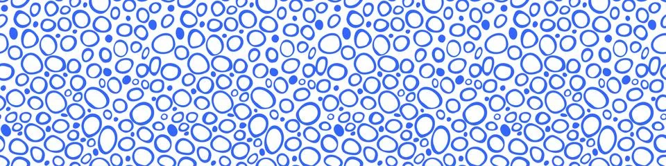 Spotty abstract vector seamless pattern. Random rings, dots, circles, spots,  Stock Illustration