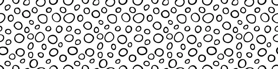 Spotty abstract vector seamless pattern. Random rings, dots, circles, spots,  Stock Illustration