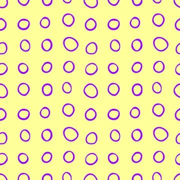 Spotty abstract vector seamless pattern. Random rings, dots, circles, spots,  Stock Illustration